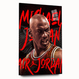 Iconic Pop Art Wall Art - Jordan Canvas with Red and Black