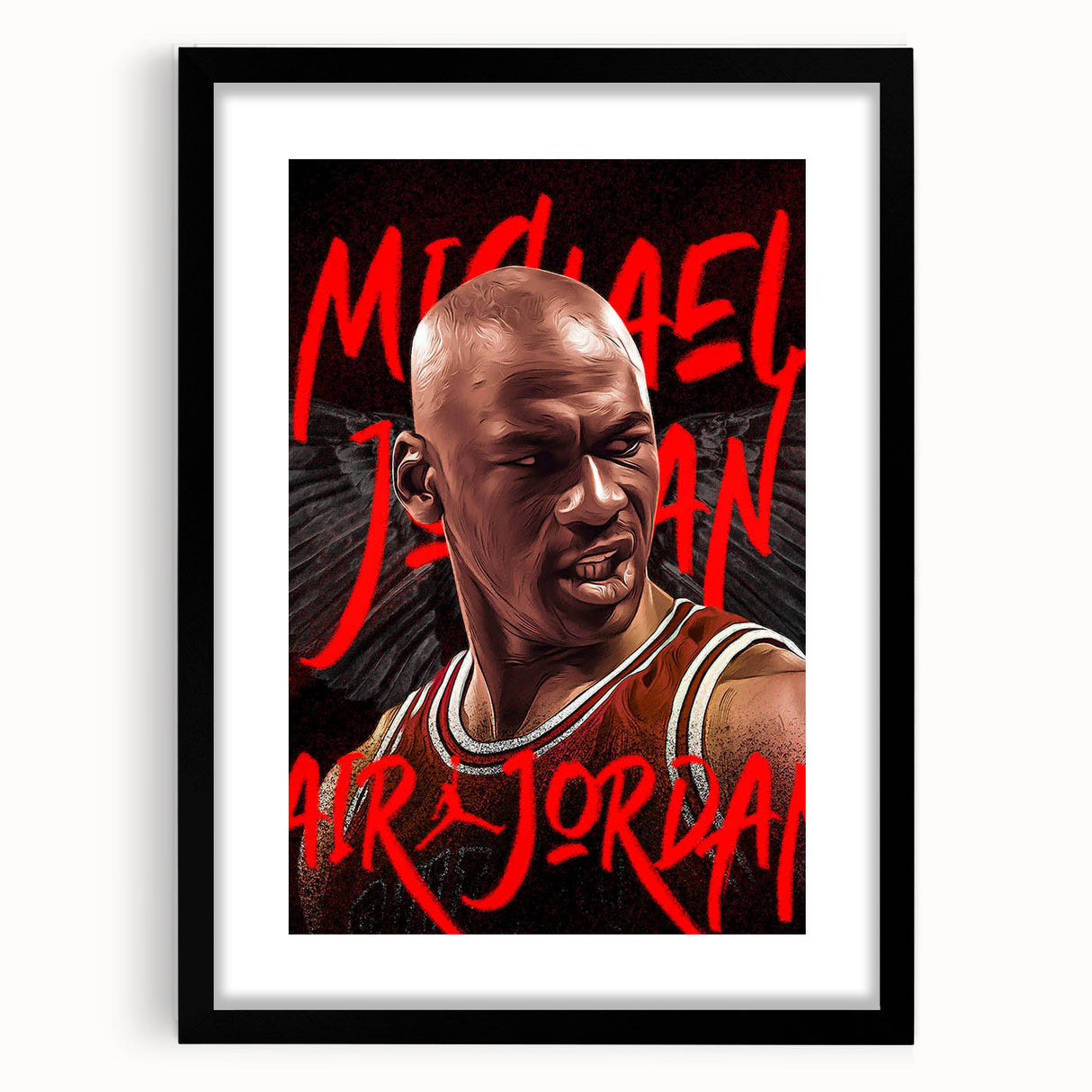 Iconic Pop Art Wall Art - Jordan Canvas with Red and Black