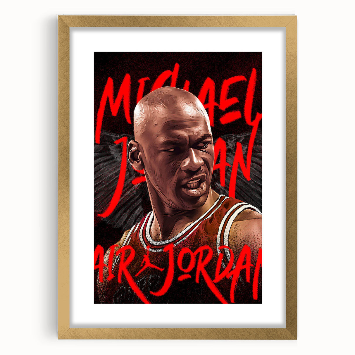 Iconic Pop Art Wall Art - Jordan Canvas with Red and Black
