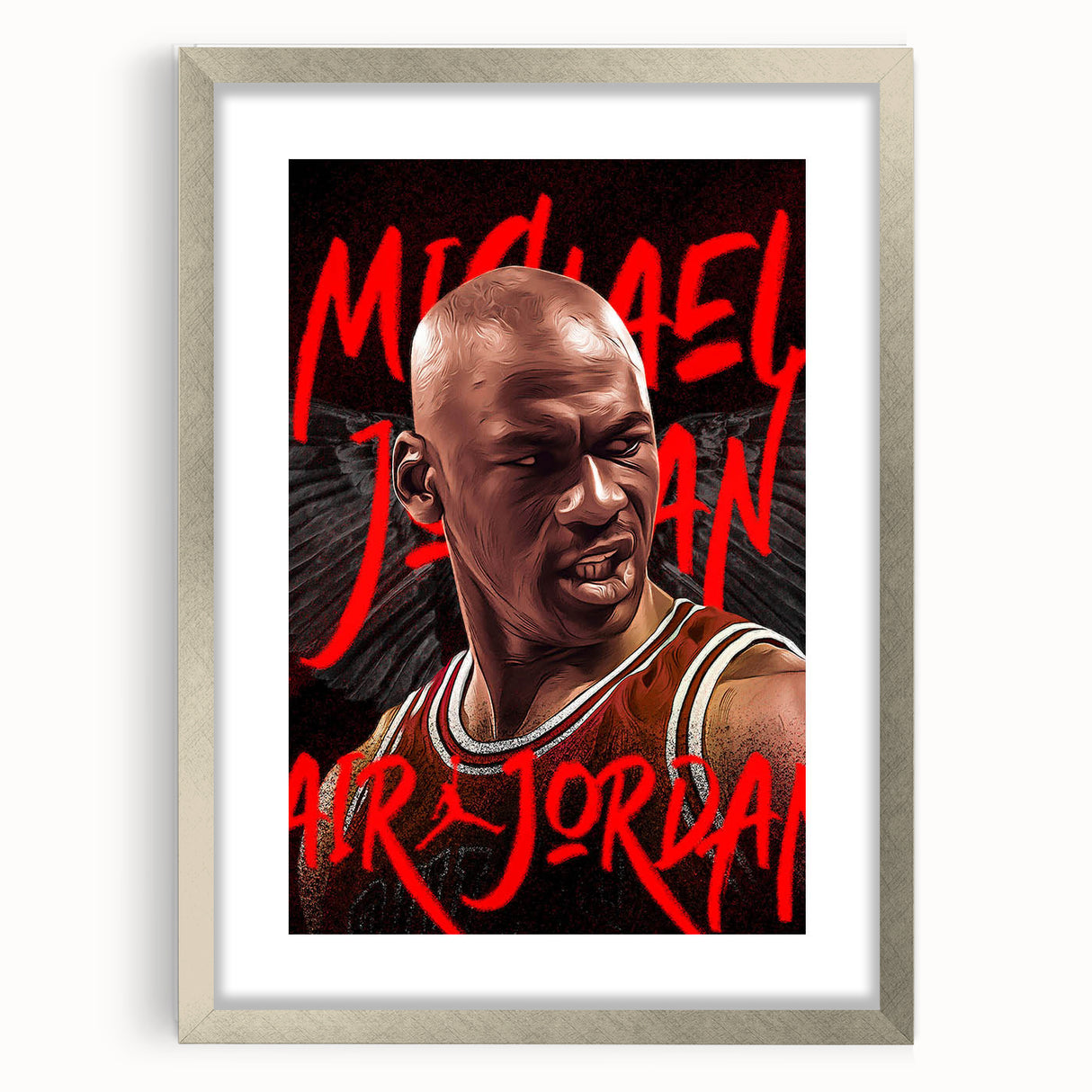 Iconic Pop Art Wall Art - Jordan Canvas with Red and Black