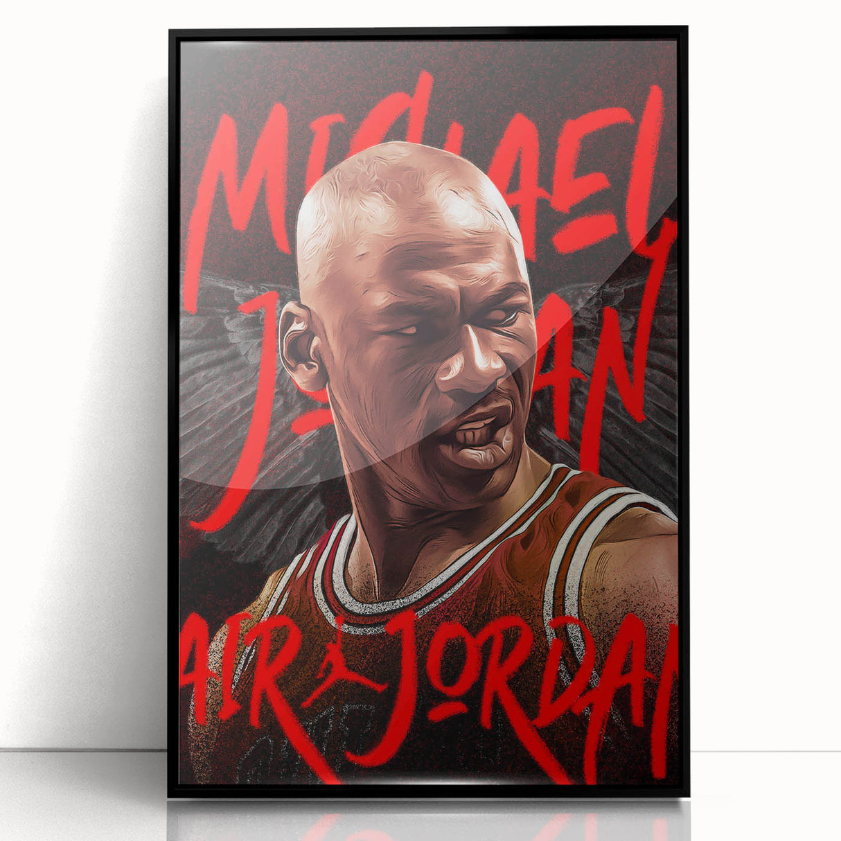 Iconic Pop Art Wall Art - Jordan Canvas with Red and Black