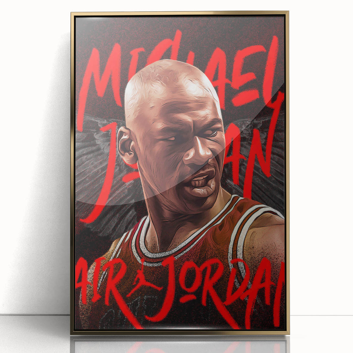 Iconic Pop Art Wall Art - Jordan Canvas with Red and Black