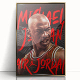 Iconic Pop Art Wall Art - Jordan Canvas with Red and Black