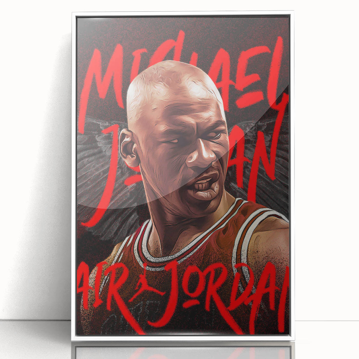 Iconic Pop Art Wall Art - Jordan Canvas with Red and Black