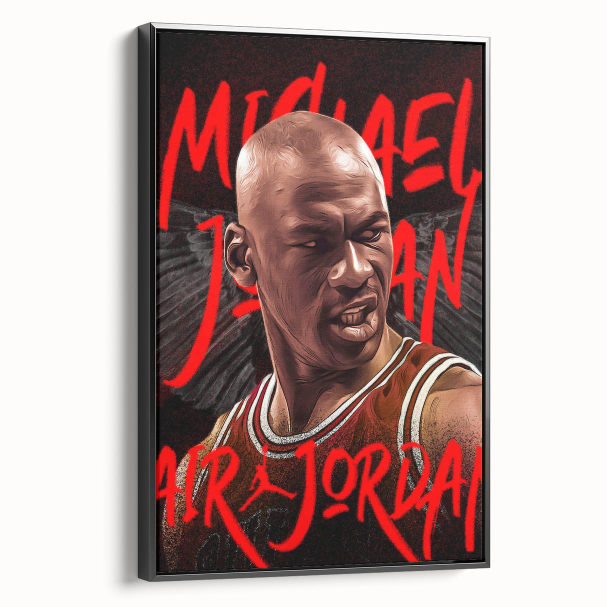 Iconic Pop Art Wall Art - Jordan Canvas with Red and Black