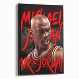Iconic Pop Art Wall Art - Jordan Canvas with Red and Black