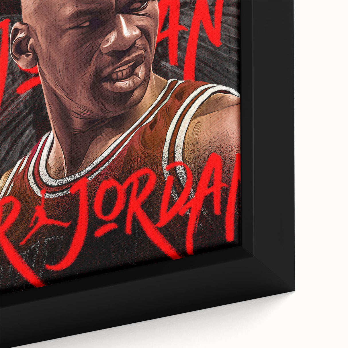 Iconic Pop Art Wall Art - Jordan Canvas with Red and Black