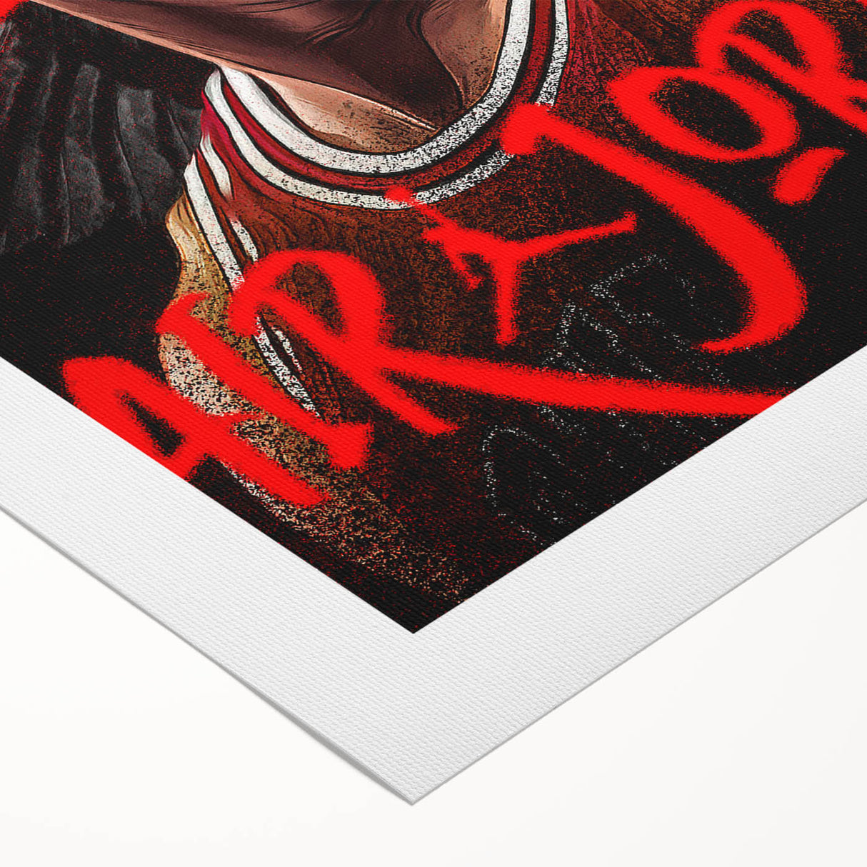 Iconic Pop Art Wall Art - Jordan Canvas with Red and Black