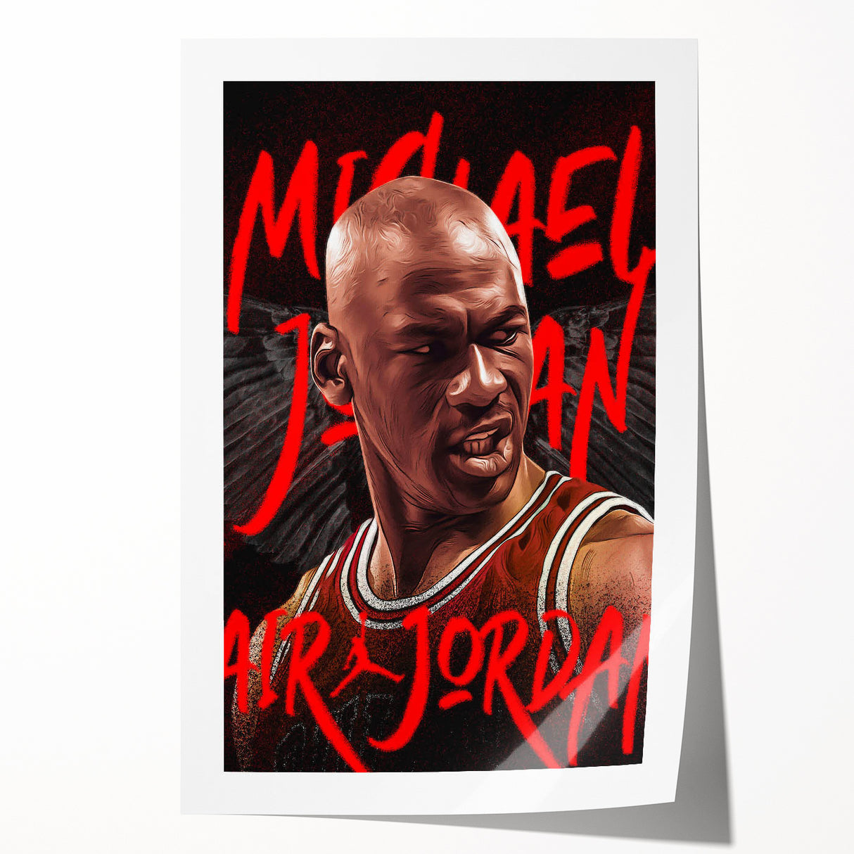 Iconic Pop Art Wall Art - Jordan Canvas with Red and Black