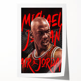 Iconic Pop Art Wall Art - Jordan Canvas with Red and Black
