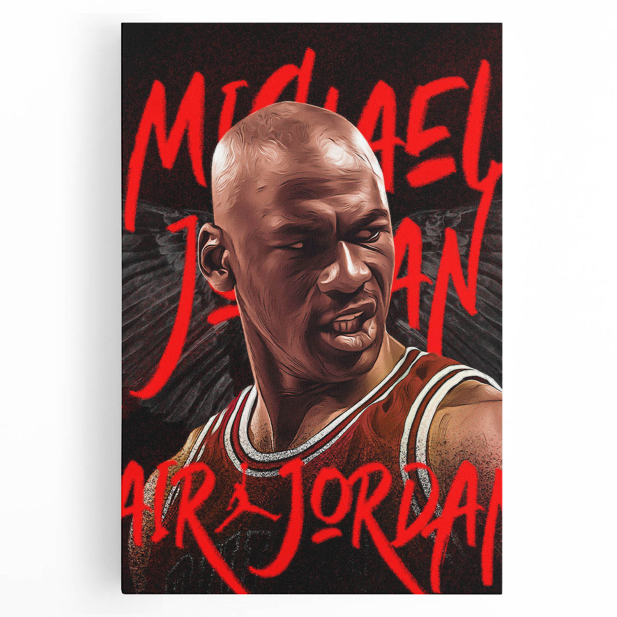 Iconic Pop Art Wall Art - Jordan Canvas with Red and Black
