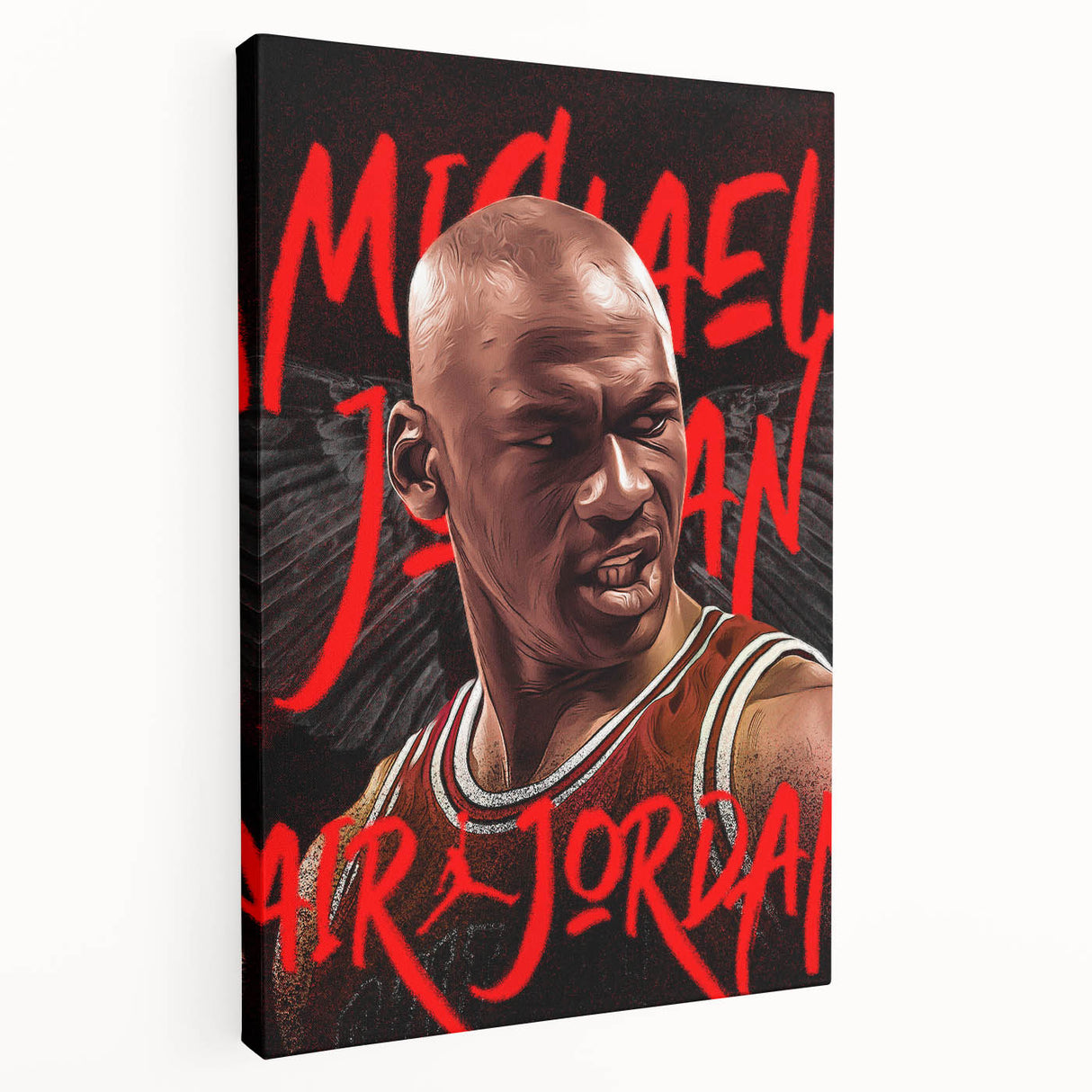 Iconic Pop Art Wall Art - Jordan Canvas with Red and Black
