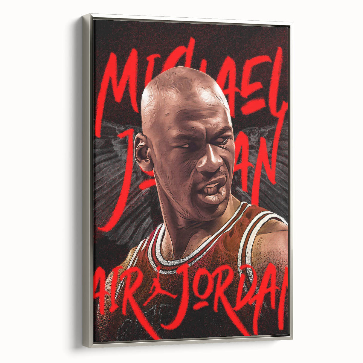 Iconic Pop Art Wall Art - Jordan Canvas with Red and Black