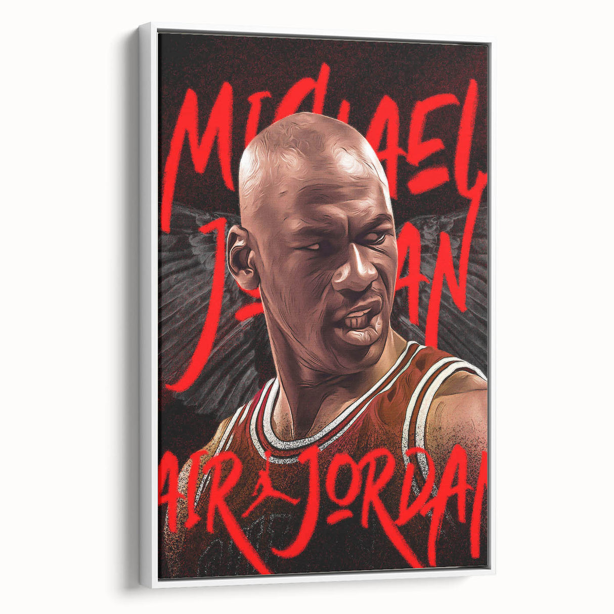 Iconic Pop Art Wall Art - Jordan Canvas with Red and Black