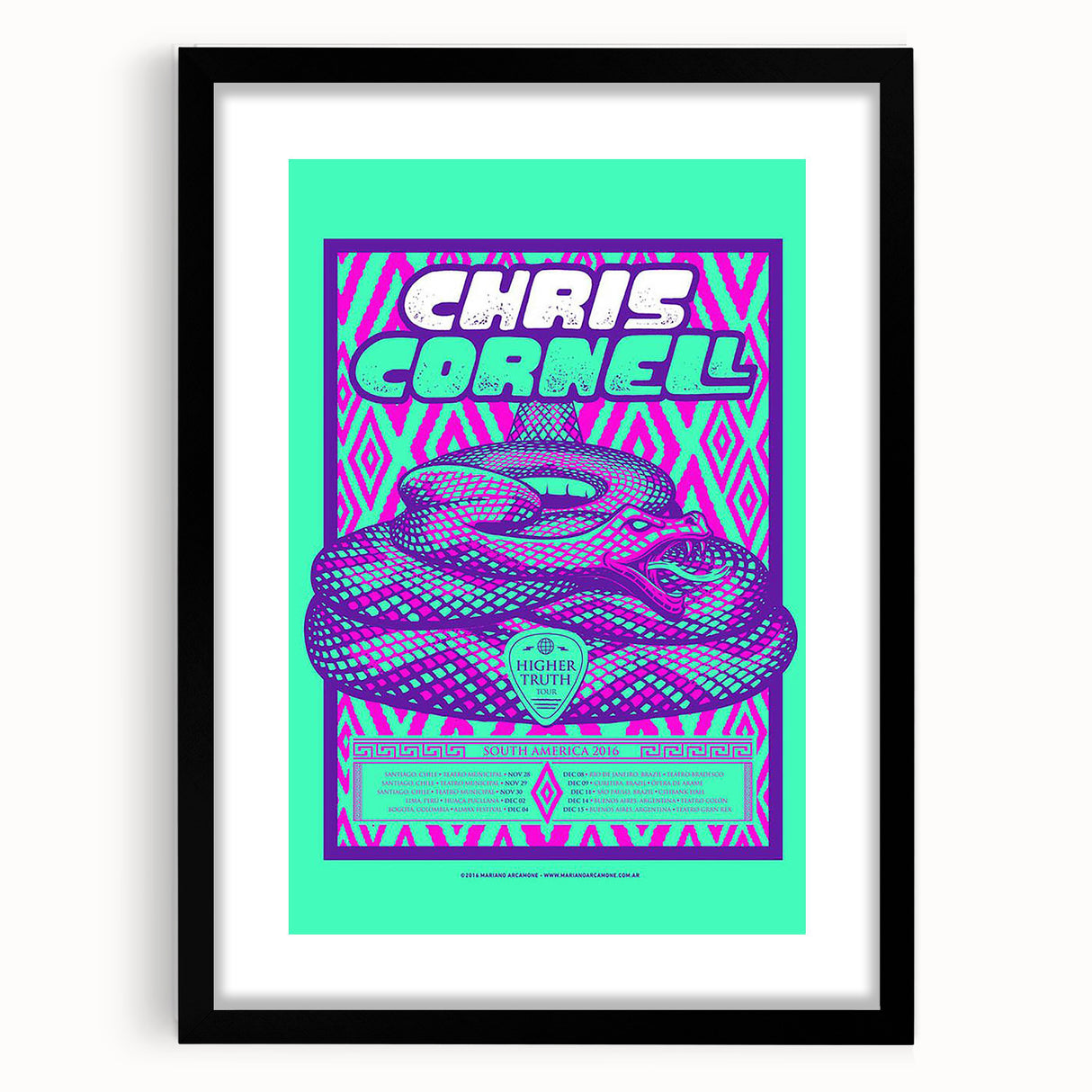 Chris Cornell Higher Truth South America Poster | Retro Music Art