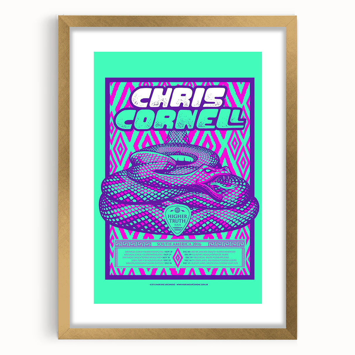 Chris Cornell Higher Truth South America Poster | Retro Music Art