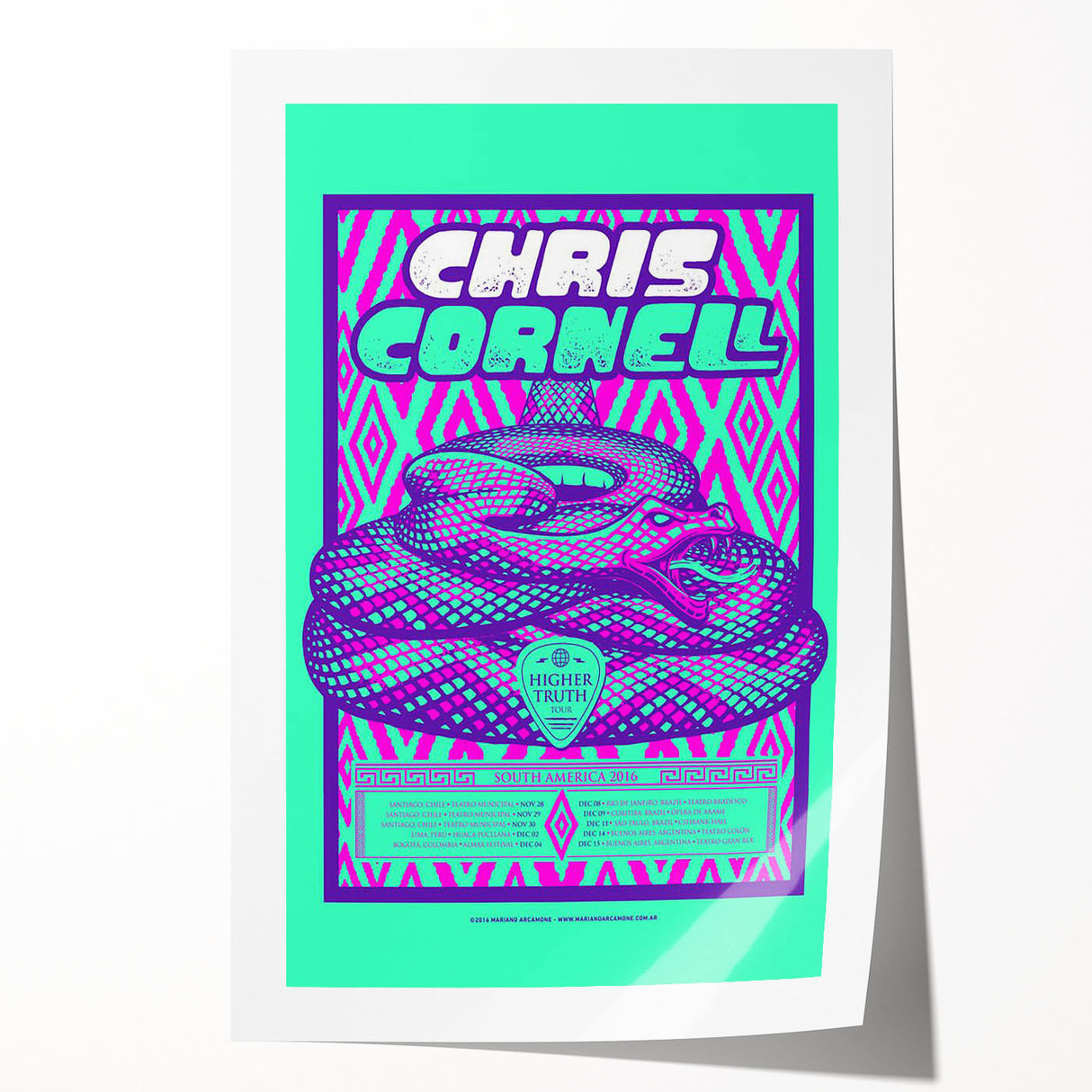 Chris Cornell Higher Truth South America Poster | Retro Music Art