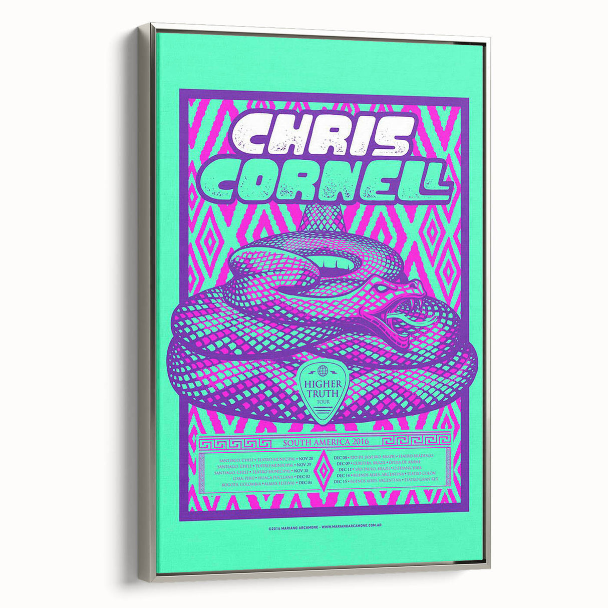 Chris Cornell Higher Truth South America Poster | Retro Music Art