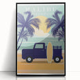 Retro Malibu Travel Poster – Vintage Prints & Classic Surf Art