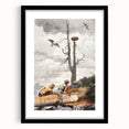 Realism Art Prints - The Eagle’s Nest by Winslow Homer