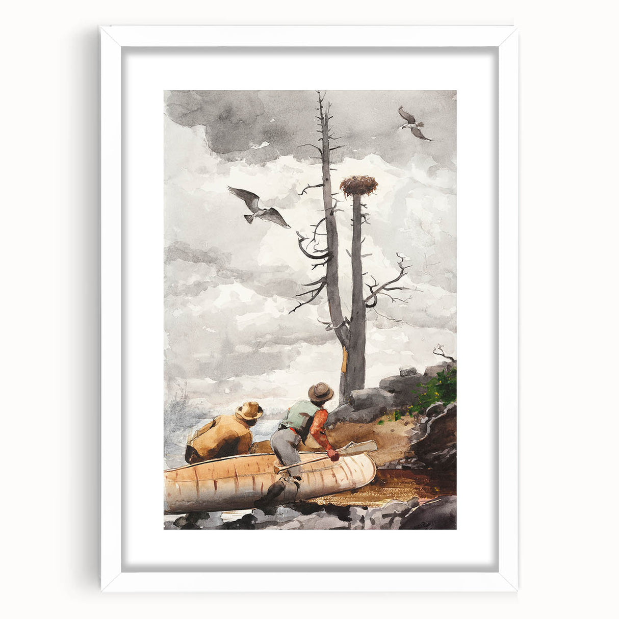 Realism Art Prints - The Eagle’s Nest by Winslow Homer