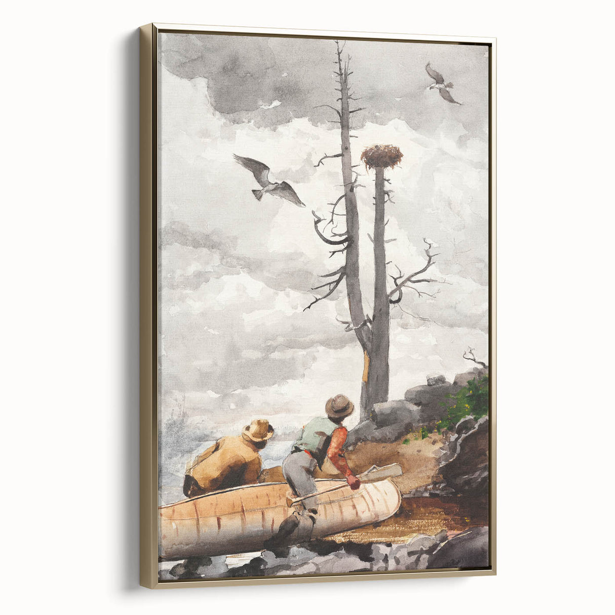 Realism Art Prints - The Eagle’s Nest by Winslow Homer