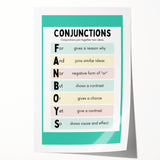 Kids Educational Wall Art – Conjunctions Learning Poster