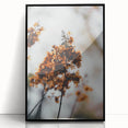 Large abstract wall art depicting autumn trees in orange and brown tones on a framed acrylic.