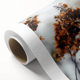 Art Deco poster featuring a stylized autumnal tree in orange and red tones on rolled canvas, ideal for nursery wall art.