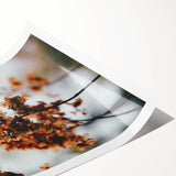 Extra large rolled print featuring line art flowers in autumn colors, ideal for large living room wall art.