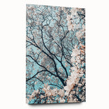 Large abstract wall art on acrylic glass depicting vibrant spring colors, ideal for bedroom or dining room decor.