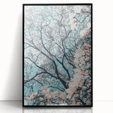 Large abstract wall art featuring swirling spring colors on acrylic, framed in black, ideal for modern living room decor.