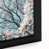 Extra large framed canvas featuring a textured, colorful abstract pattern on a black background, ideal for living room decor.