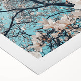 Art deco poster featuring a stylized spring scene in pastel shades on rolled canvas, suitable for dining room decor.