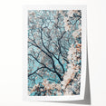 Rolled print of a spring floral design in soft pastel shades, ideal for art wall dining room.