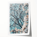 Rolled print of a spring floral design in soft pastel shades, ideal for art wall dining room.