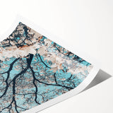 Extra large wall art featuring line art flowers in black on white, rolled print, ideal for large living room decor.