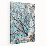 Large abstract spring-themed canvas art in soft green and yellow tones, ideal for kitchen wall decor.