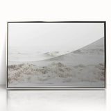 Mid-century modernist art depicting summer season in pastel shades on a framed acrylic print.