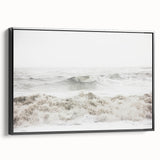 Black and white framed canvas featuring a vintage summer landscape, ideal for bedroom decor.