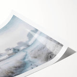 Extra large wall art featuring line art flowers in monochromatic tones on a rolled print.