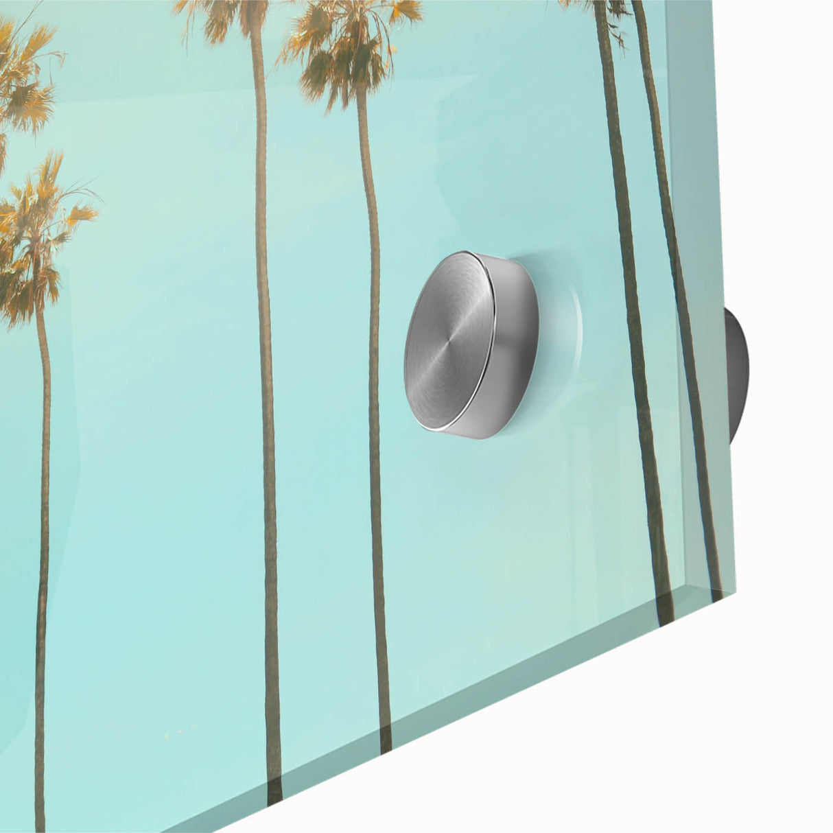 Large abstract wall art in vibrant summer hues on acrylic glass, ideal for dining room ambiance.