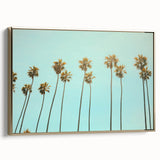 Framed canvas depicting a vintage landscape painting with muted earth tones, ideal for bedroom wall art.