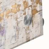 Close-up of vibrant abstract strokes wall art on acrylic glass showcasing a blend of bold colors and dynamic textures, perfect for modern home decor.