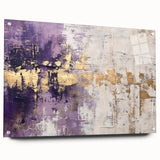 Abstract wall art featuring colorful acrylic strokes displayed from a side view, showcasing its sleek glass finish and attached mounting pins for easy installation. Perfect for modern decor.