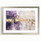 Abstract strokes wall art framed with a silver mat, showcasing a modern design with vibrant colors and dynamic shapes, perfect for contemporary decor.