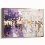 Framed abstract wall art featuring dynamic gold strokes on a textured canvas, showcasing a modern design that enhances contemporary home decor.