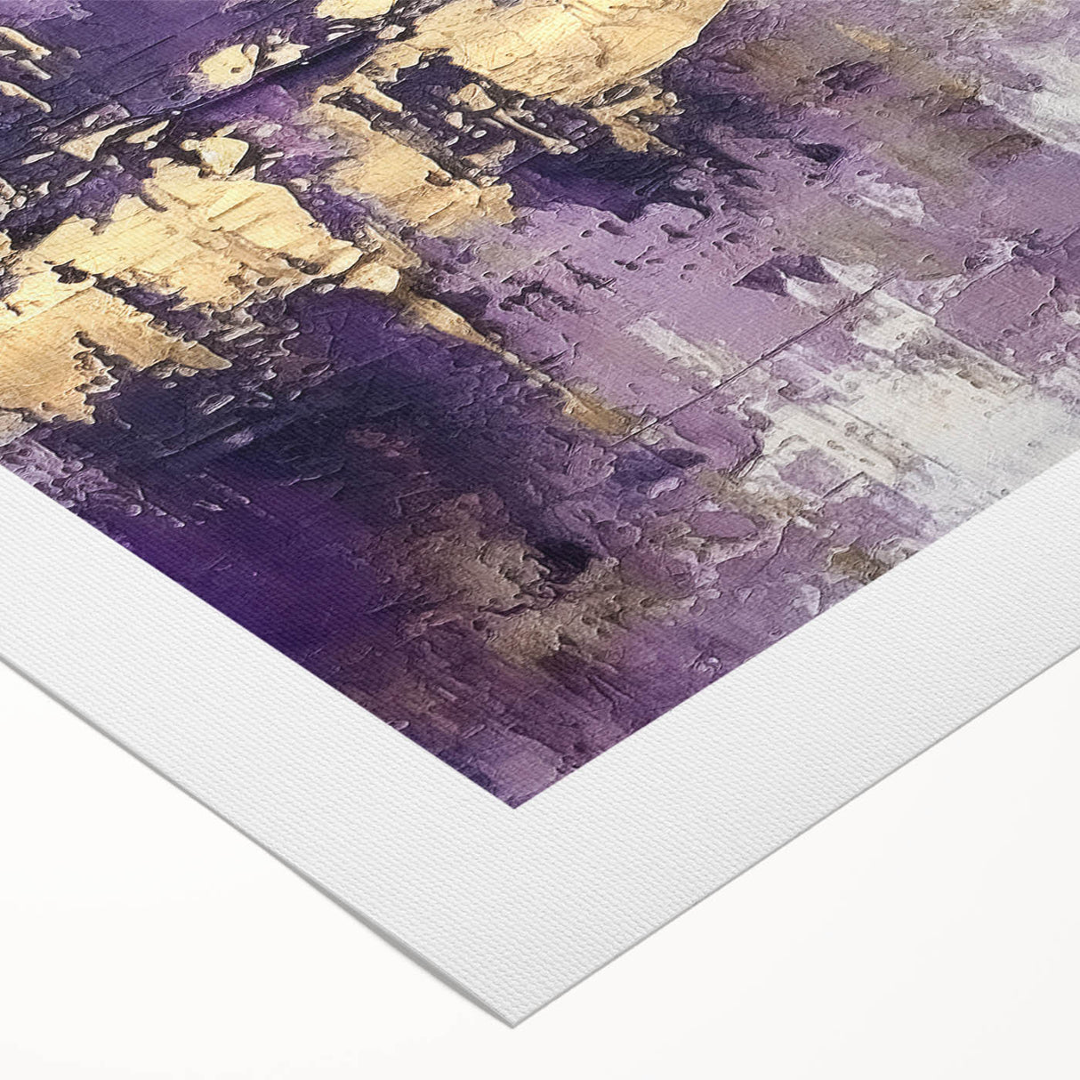 Abstract wall art on rolled canvas showcasing vibrant strokes in teal, orange, and gold, perfect for modern home decor. The design exudes creativity and style, ideal for enhancing living spaces.