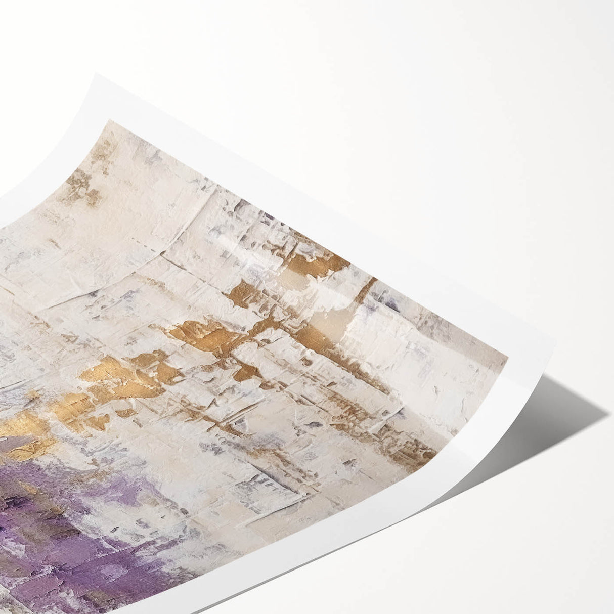 Abstract strokes wall art print featuring vibrant colors of teal, orange, and gold, rolled and ready for display, ideal for modern home decor enhancement.