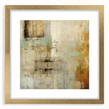 Abstract wall art featuring dynamic gold strokes on a textured background, elegantly framed with a mat, ideal for modern home decor and artistic interiors.